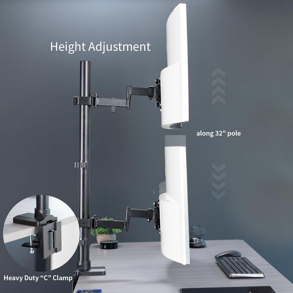 Soporte Doble para Monitores Ultra Anchos VIVO, STAND-V202T