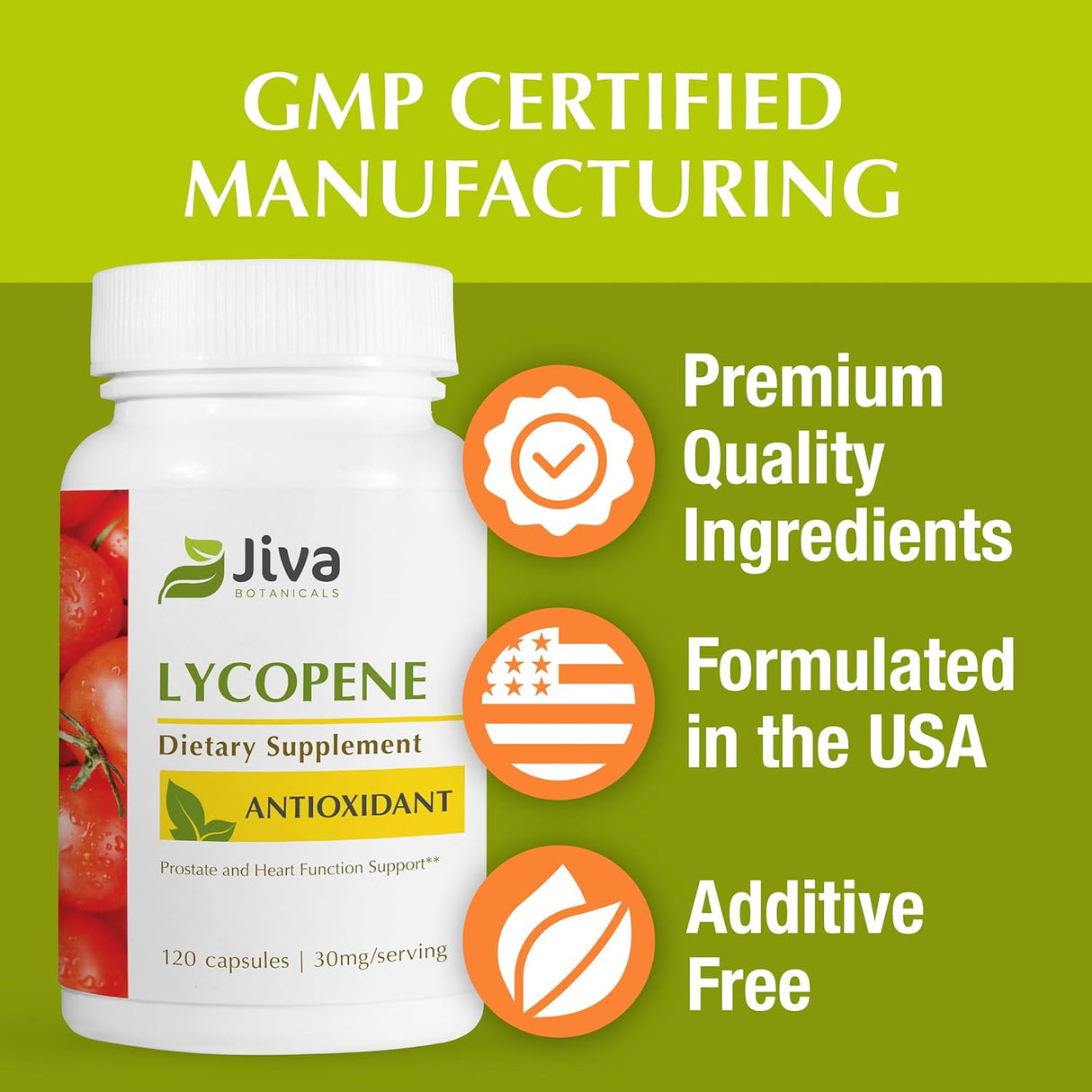 Suplemento de licopeno 30 mg Cáp Extracto de tomate orgánico