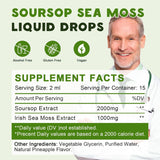Soursop Graviola con Sea Moss Líquido, 2 Pzas