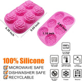 Moldes de Silicona para Repostería - 2 Pcs - 6 Cavidades Rosa