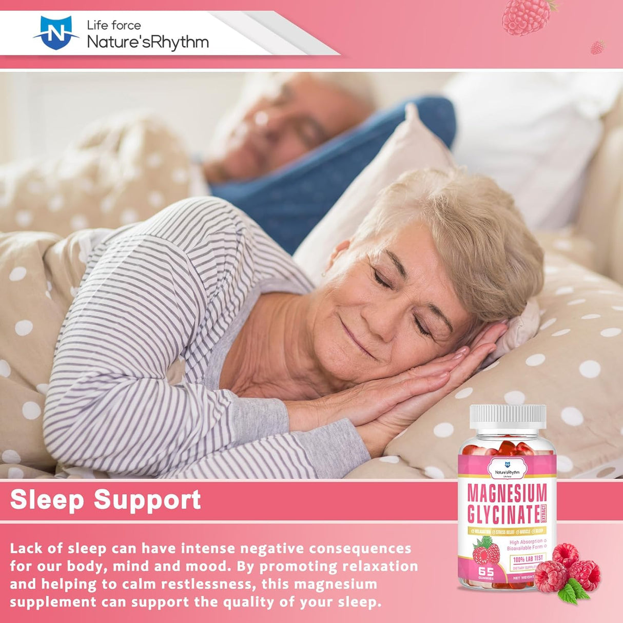 Nature’s Rhythm Gominolas de Magnesio 500mg, Relajación y Sueño
