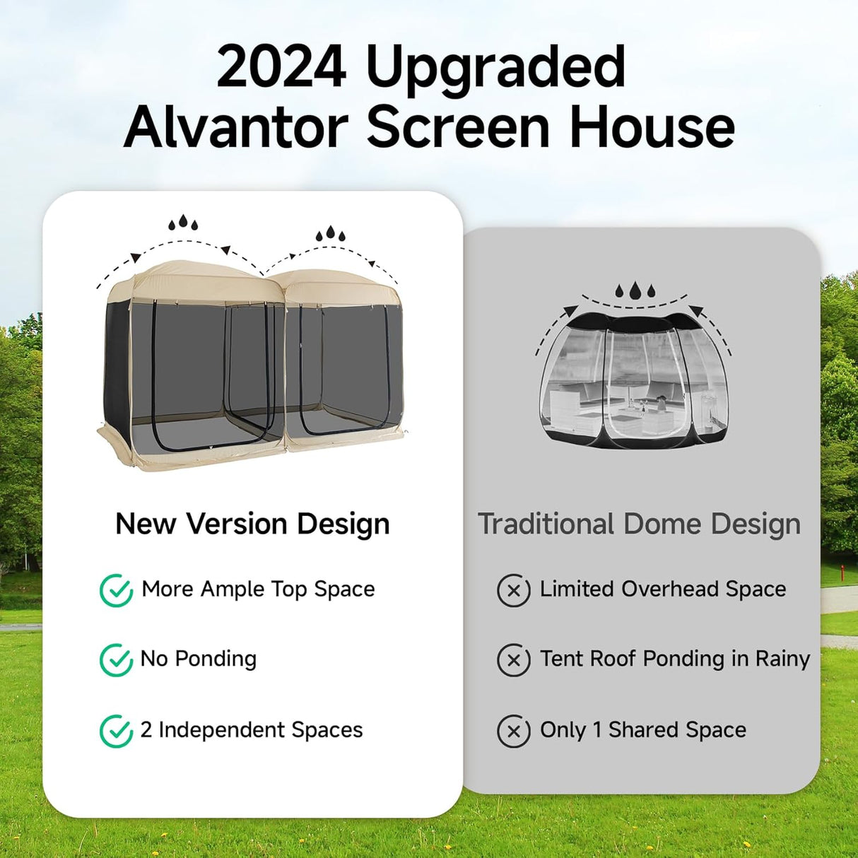 Tienda de Pantalla Alvantor 2 en 1, Carpa Pop Up 12' x 7.5