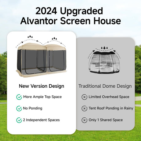 Tienda de Pantalla Alvantor 2 en 1, Carpa Pop Up 12' x 7.5