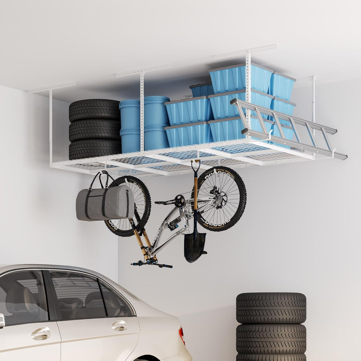 Estante de almacenamiento de techo 4x8, ajustable, modelo 40