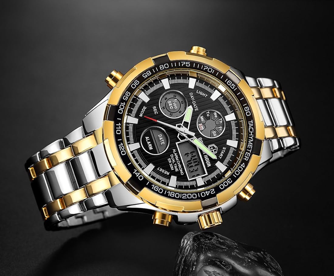 Relojes digitales analógicos para hombres de pulsera S
