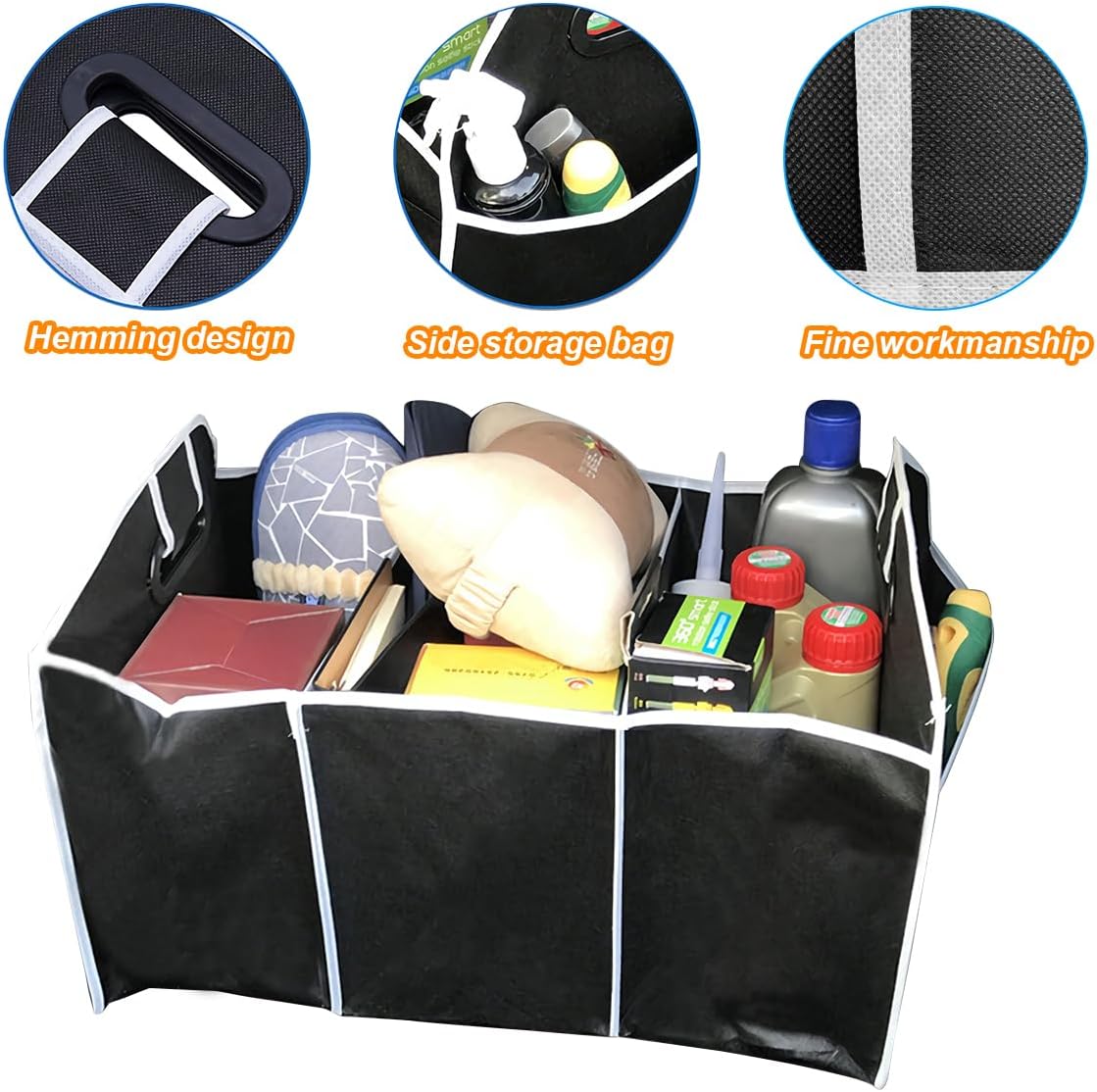 Organizador de Maletero, Marca, 3 Compartimentos, Plegable