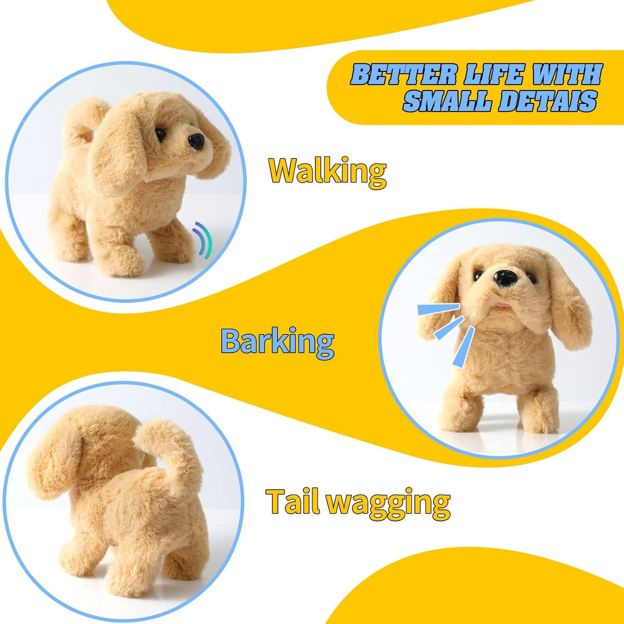 Perrito de Peluche Interactivo - Camina, Ladra, Agita la Cola