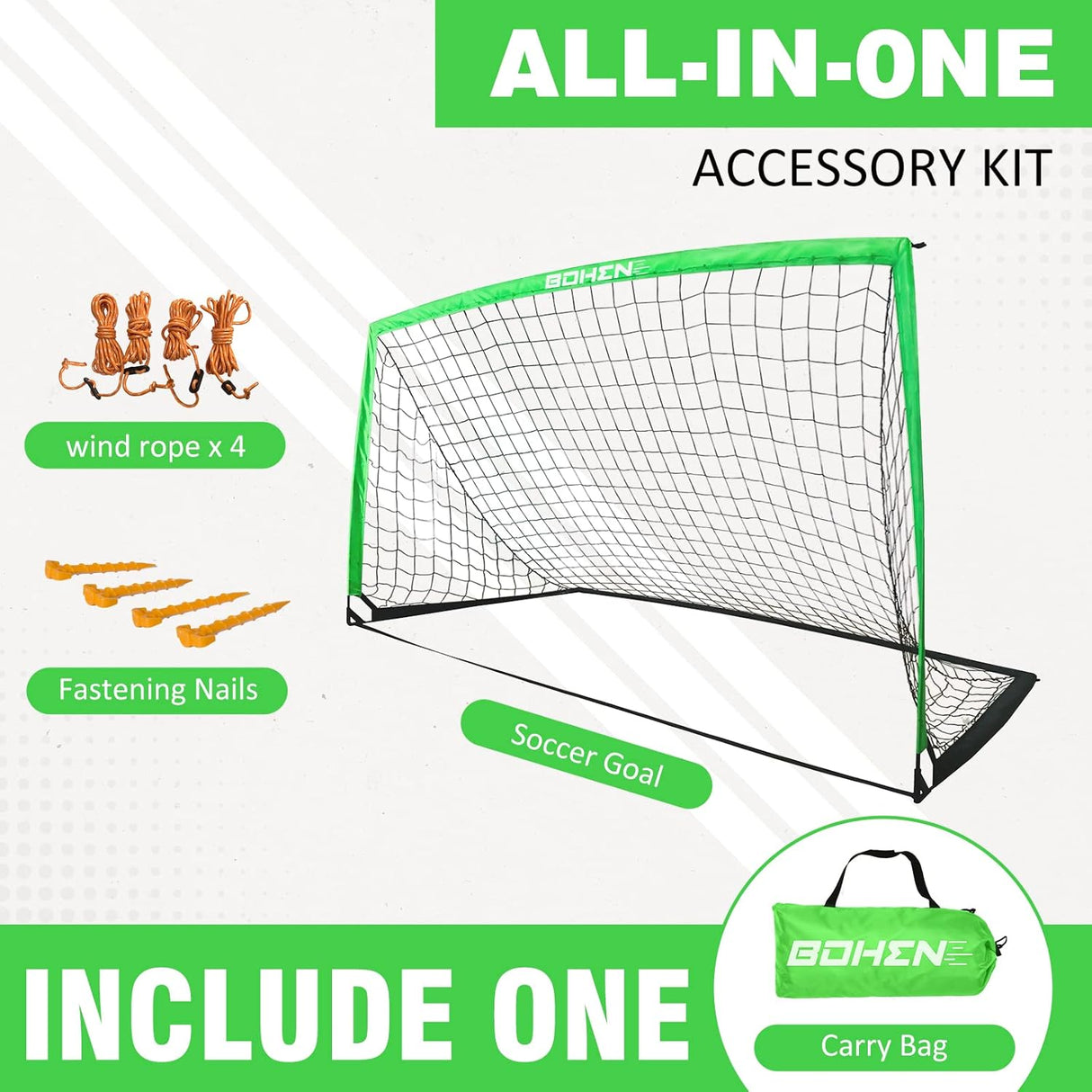 Porteria de futbol plegable, incluye red y bolso de traslado