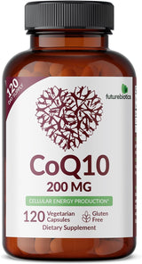 CoQ10 200 MG para Energía Celular, 120 Cápsulas Vegetarianas