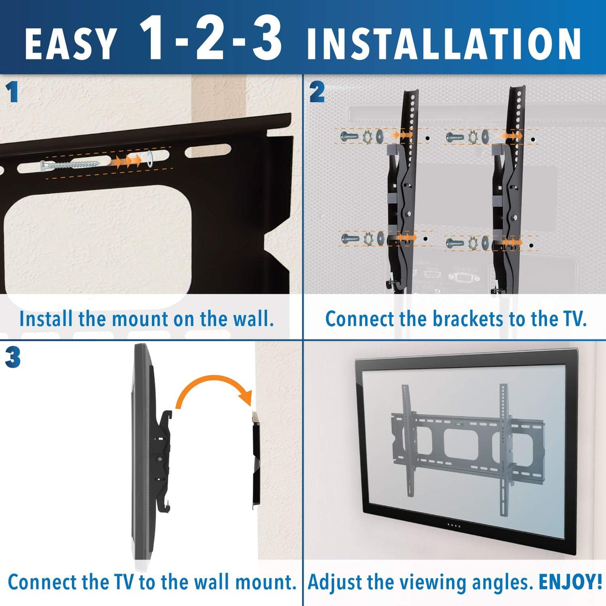 Soporte para pared con inclinación reclinable muy resistente