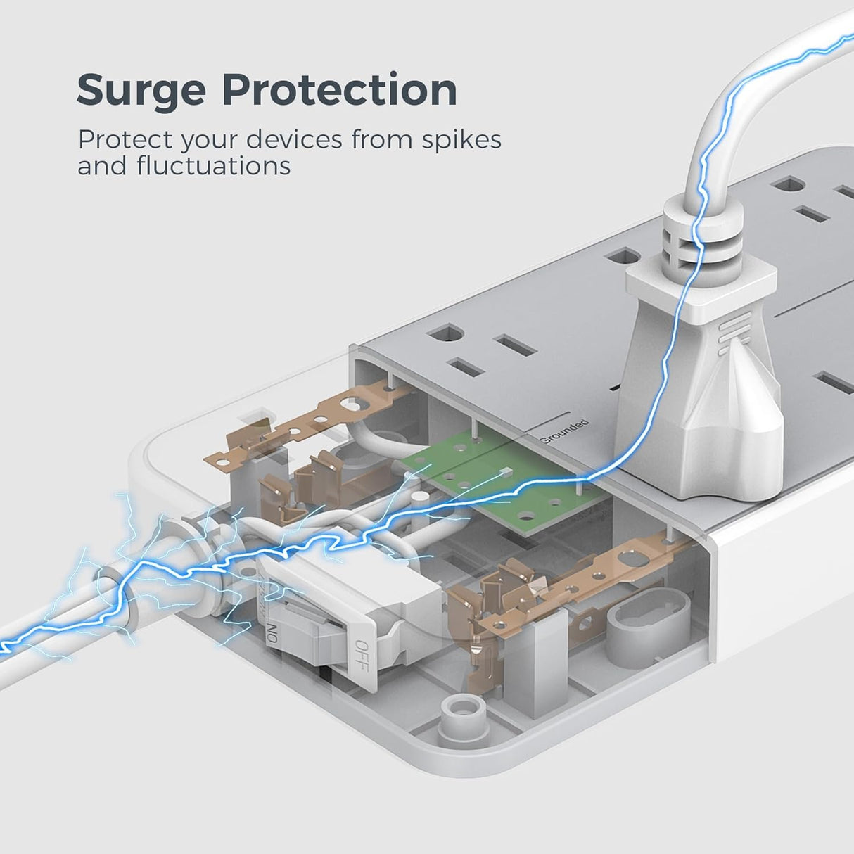 TESSAN - Protector de sobretensiones, cable de extensión