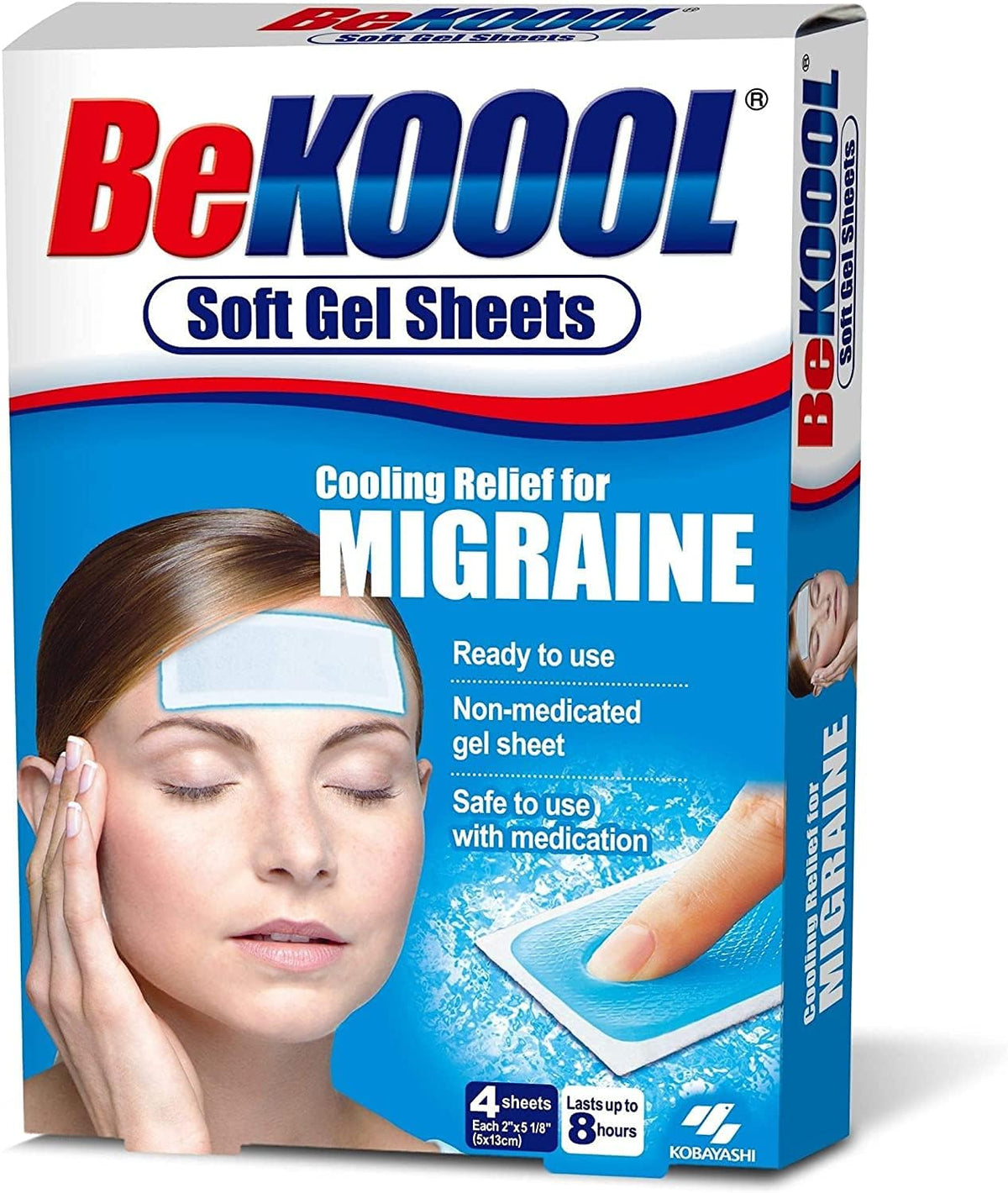 Relajante para migraña Be Koool, 12 packs, 4 hojas cada uno