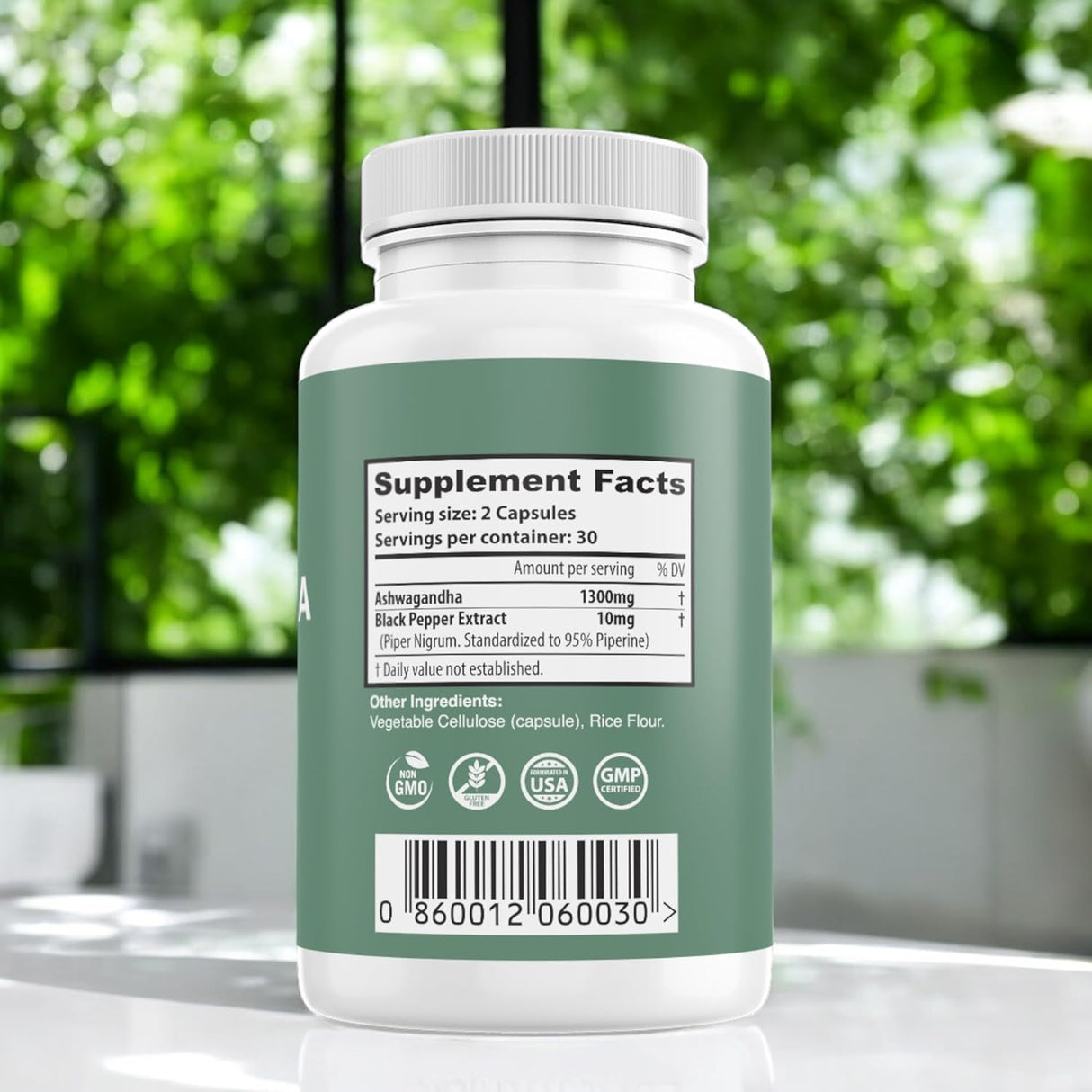 Suplementos de Ashwagandha Nature’s Smell 1300mg 60 Cápsulas