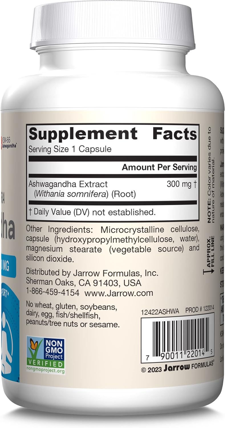 Cápsulas de Ashwagandha 300 mg, Resistencia al Estrés  120u