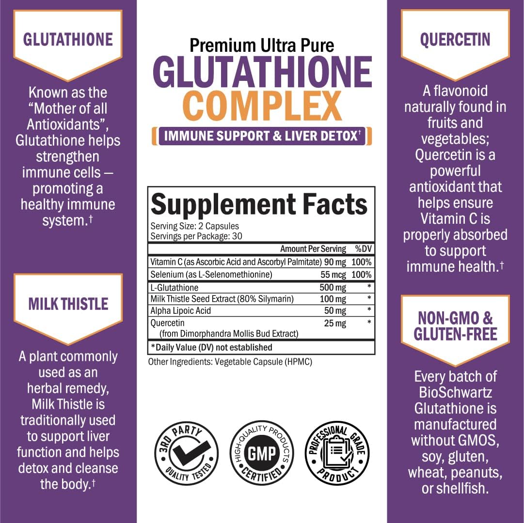 Suplemento de Glutatión y Quercetina para la Salud Hepática