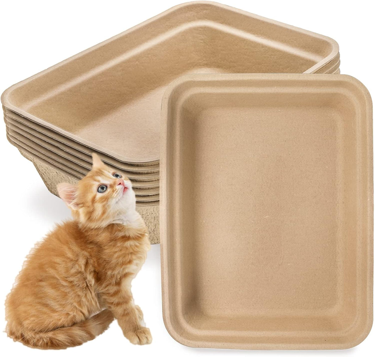 Paquete de 8 cajas de arena desechables para gatos WUWEOT