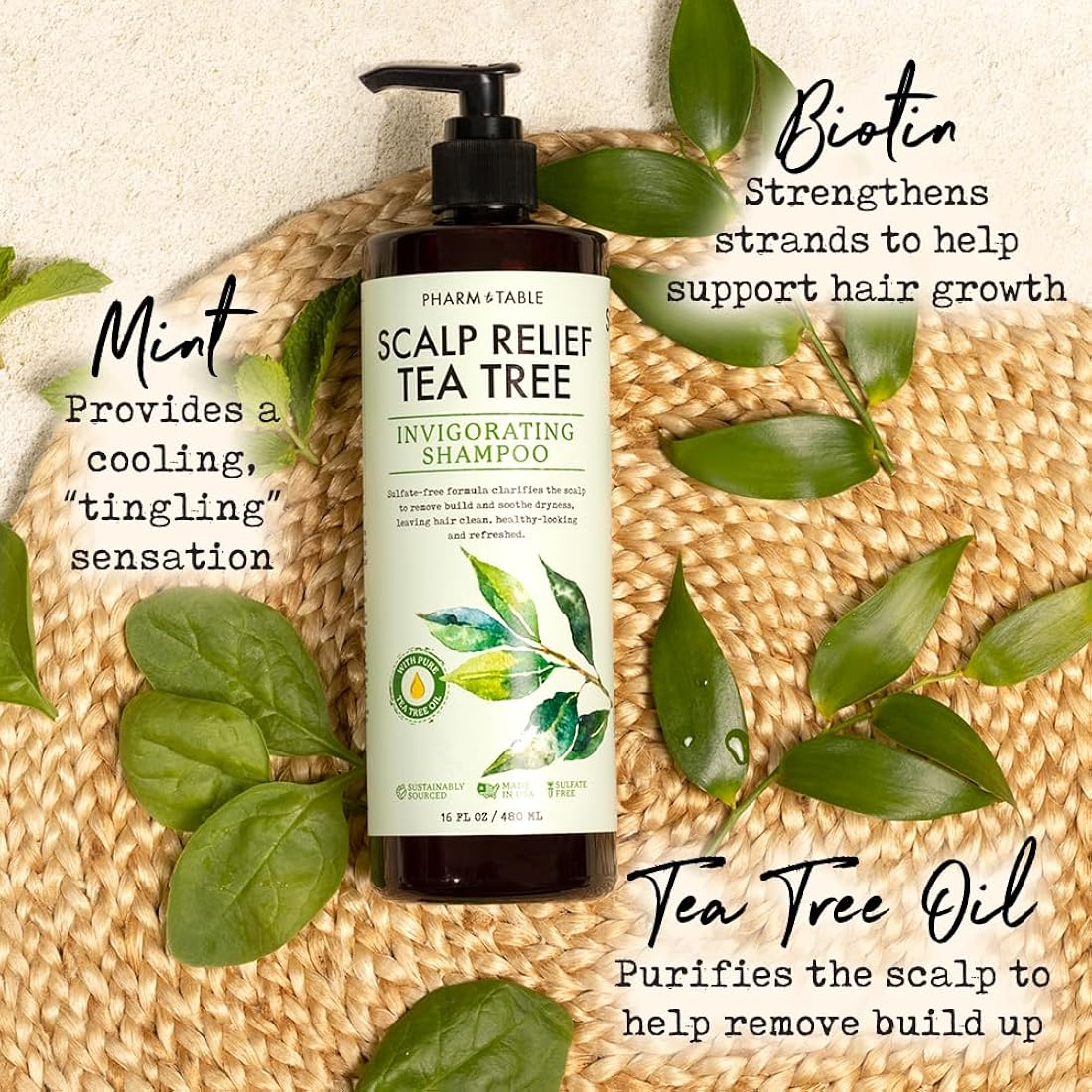 Champú de árbol de té para hombres y mujeres PHARM TO TABLE