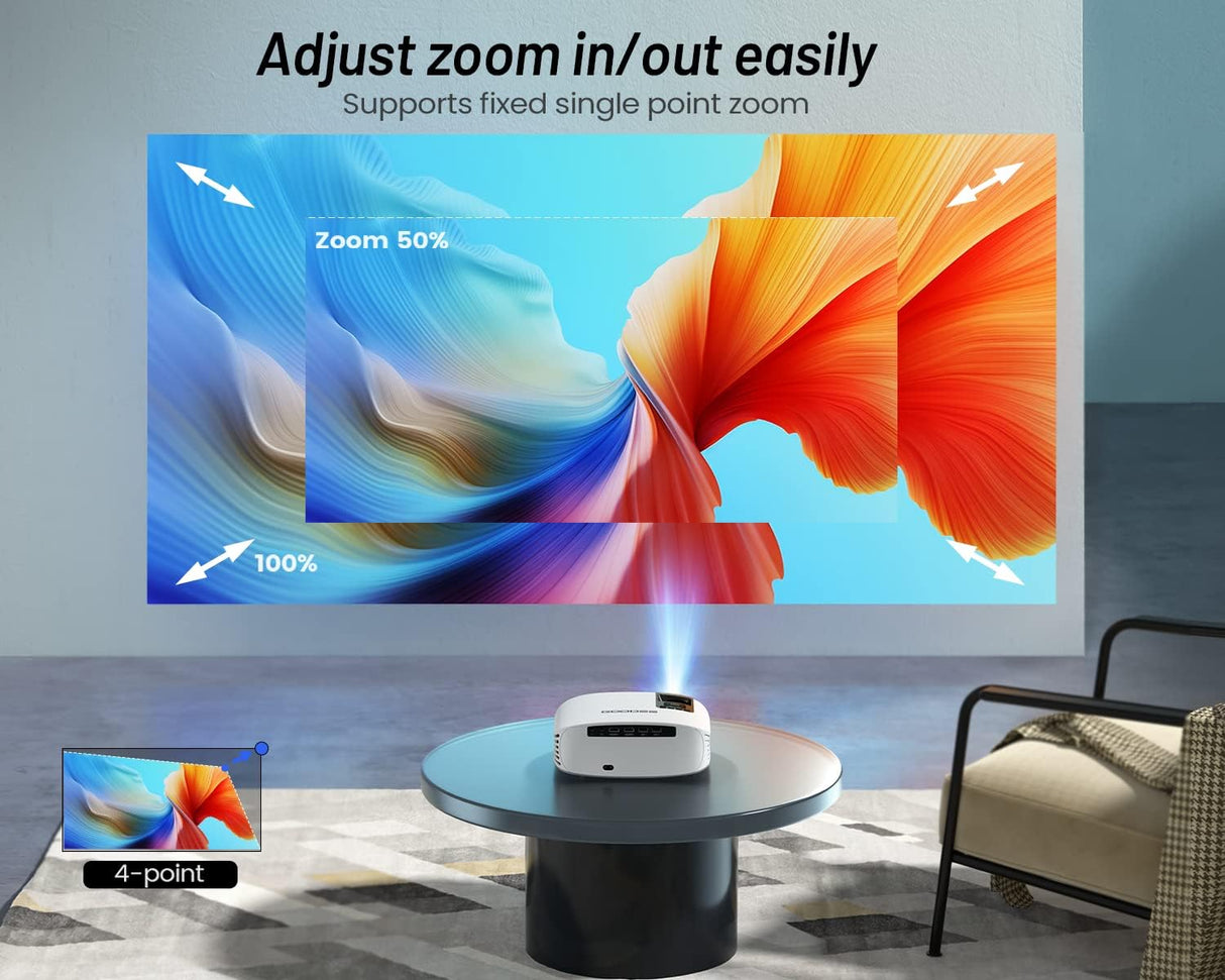 Proyector GooDee 4K Soporte 1080P WiFi Bluetooth 15000L