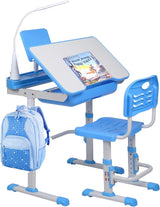 Set Escritorio y Silla Infantil Ajustable con Luz LED y Cajón