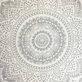 Stylo Culture Cojín de meditación indio para piso, diseño de mandala, funda de cojín impresa plateada, 32 x 32 pulgadas, decoración redonda decorativa grande, para asiento, asiento de tuffet, funda de