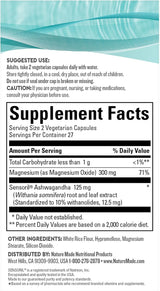 Suplemento Nature Made  Ashwagandha 125 mg magnesio  54 cáp