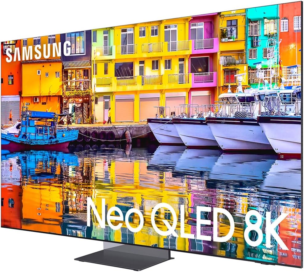 Televisor Neo QLED 8K 65 Samsung QN900D con cables y protección
