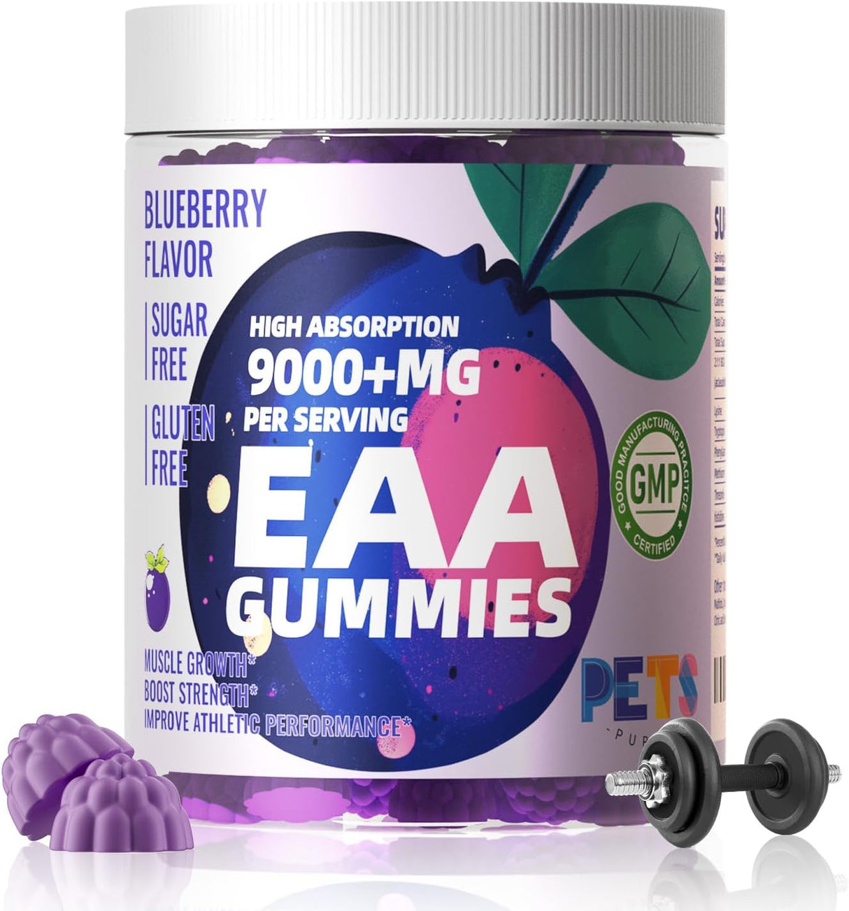 EAA Gummies 120, Aminoácidos Esenciales, BCAAs, Sin GMO