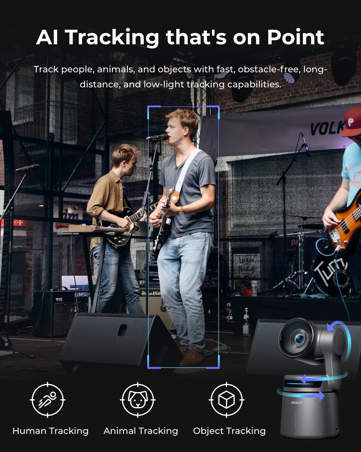 Cámara OBSBOT 4K PTZ con IA, control gesto y streaming