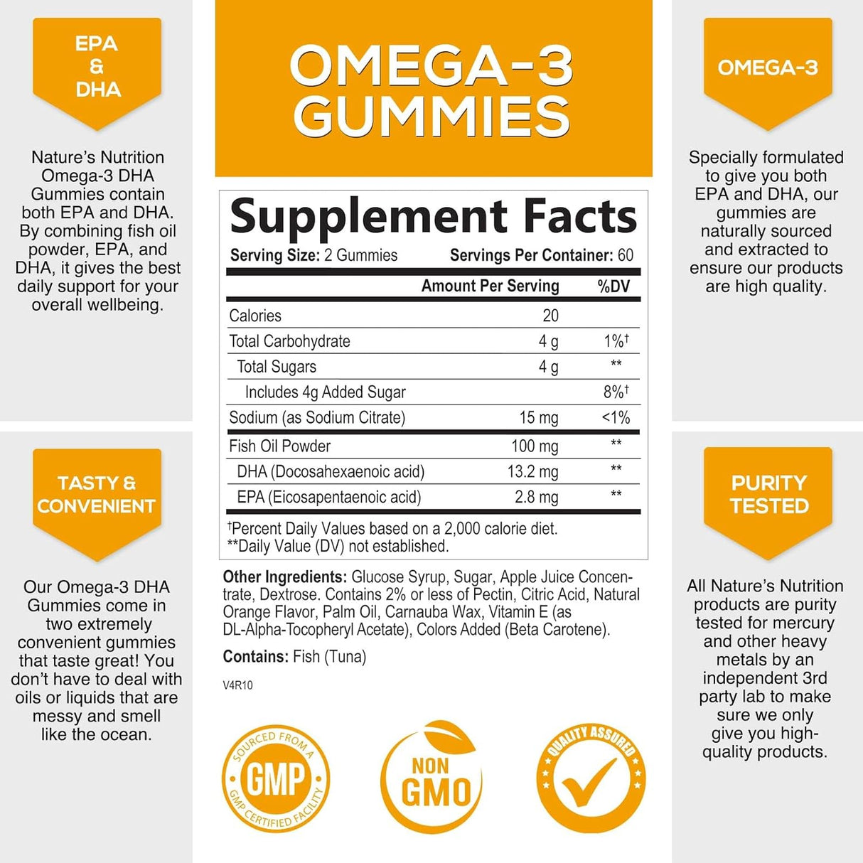 Suplemento Gomitas de aceite de pescado Omega 3  DHA y EPA