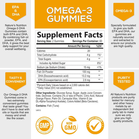 Suplemento Gomitas de aceite de pescado Omega 3  DHA y EPA