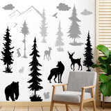 Decoración Pared Siluetas Animales Bosque - Stickers DIY