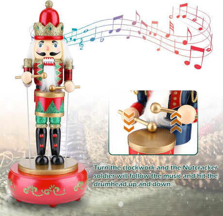 Figuras de Nuez Biupky 12 con Caja de Música y Reloj