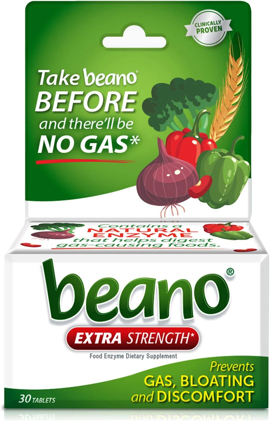 Suplementos Prevención de gases de enzimas alimentarias 30u