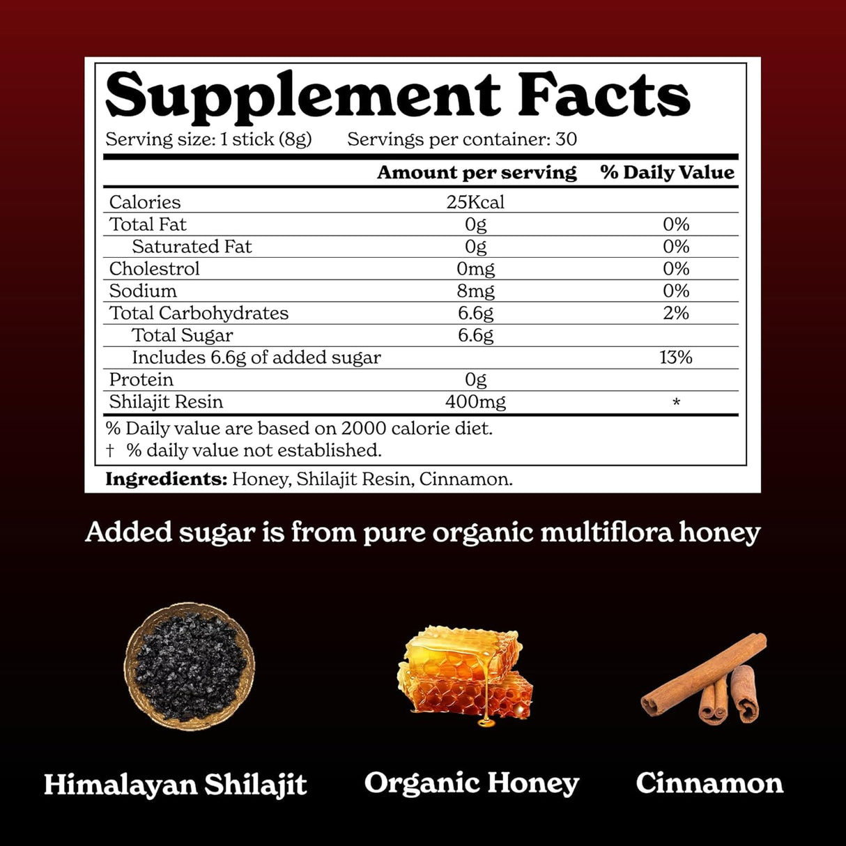 Shilajit Himalaya Miel Canela 30 Varitas Energía