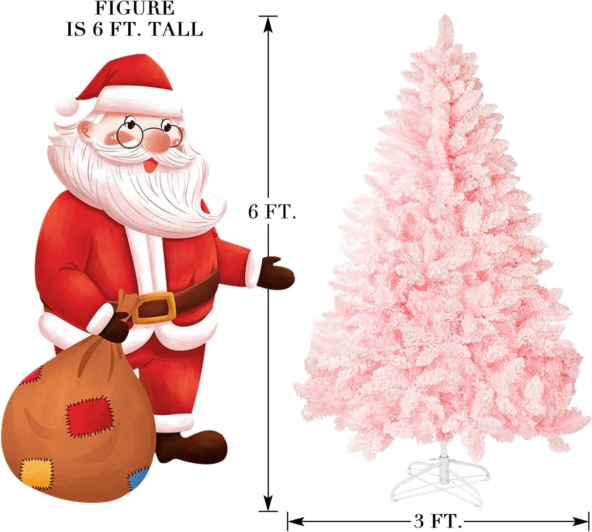 Árbol de Navidad Artificial SUNCROWN 6ft Flocked Premium 1000 Ramas
