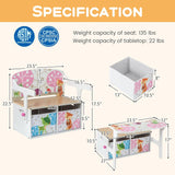 Costzon Juego de mesa y silla para niños con banco juguetes