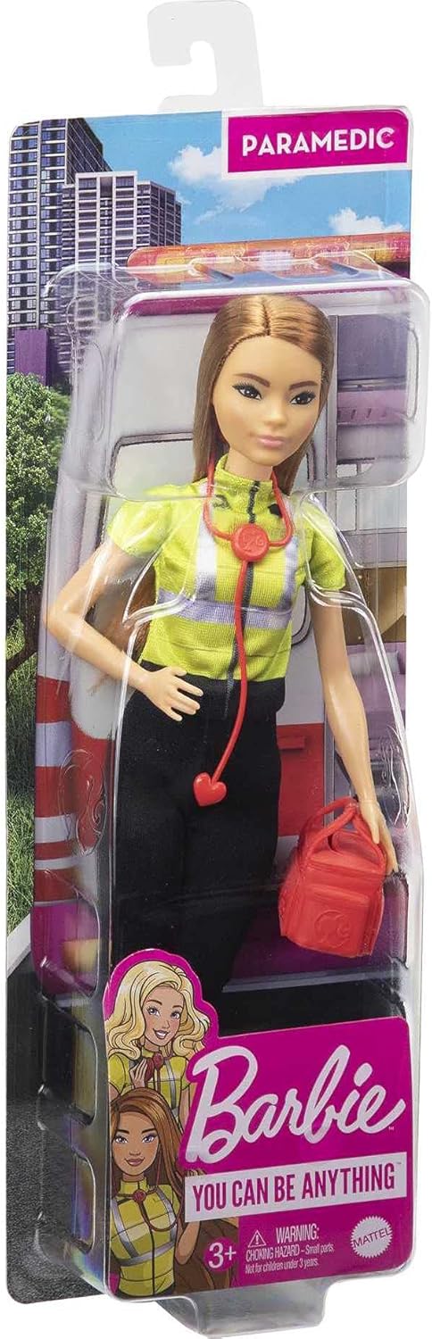 Muñeca Barbie Paramedico con uniforme y accesorios, tipo petite