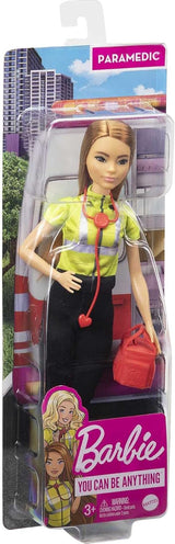 Muñeca Barbie Paramedico con uniforme y accesorios, tipo petite