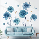 Pegatinas de Pared Florales Wondever, Piones y Mariposas, Modelo Floral