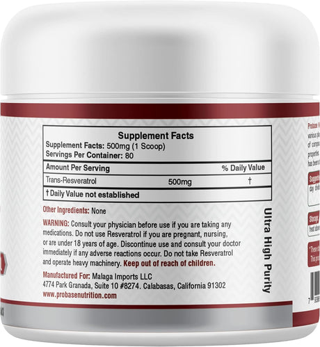 Suplemento Polvo de trans-resveratrol micronizado al 99%