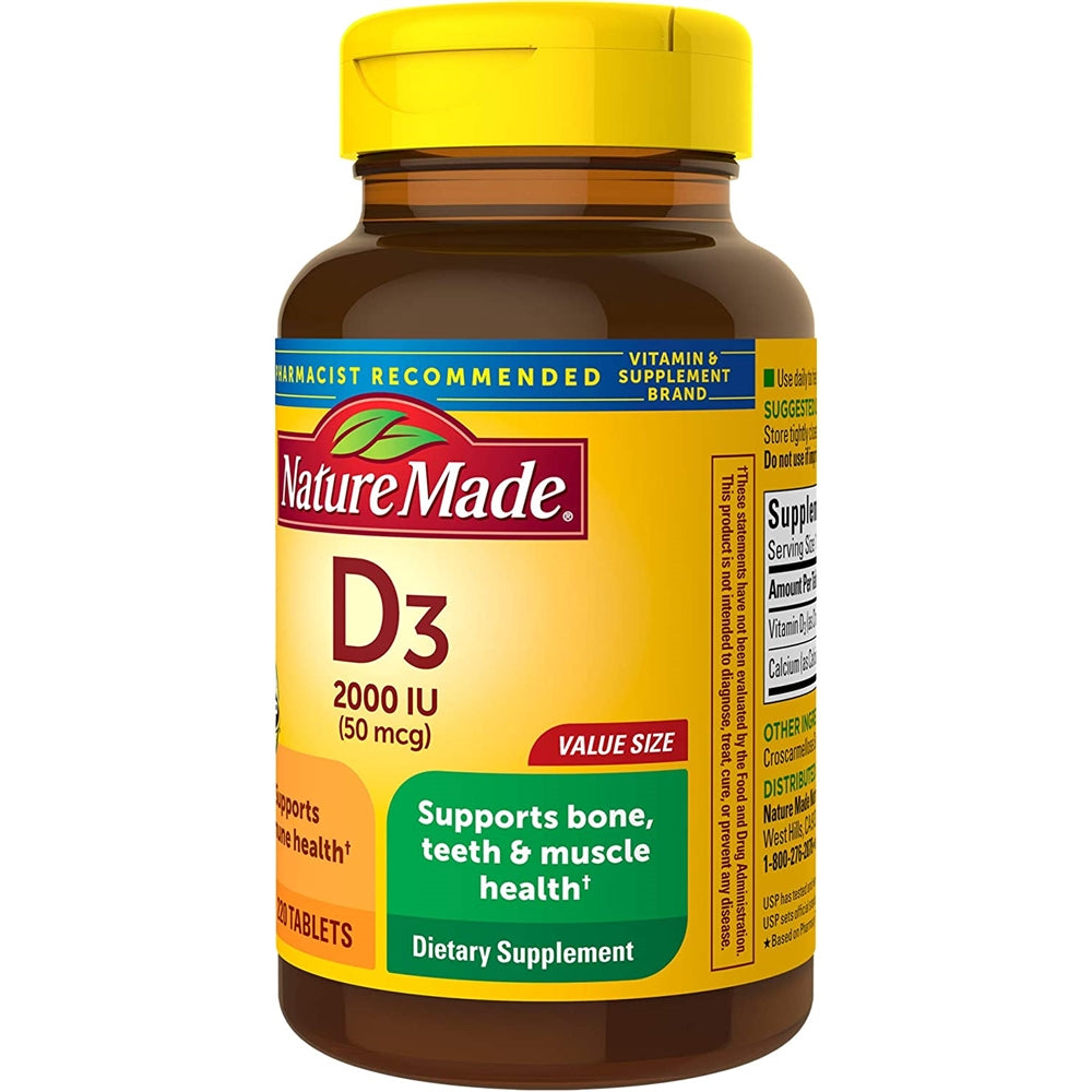 Suplementos  Vitamina D3 220 tabletas 2000 UI (50 mcg)
