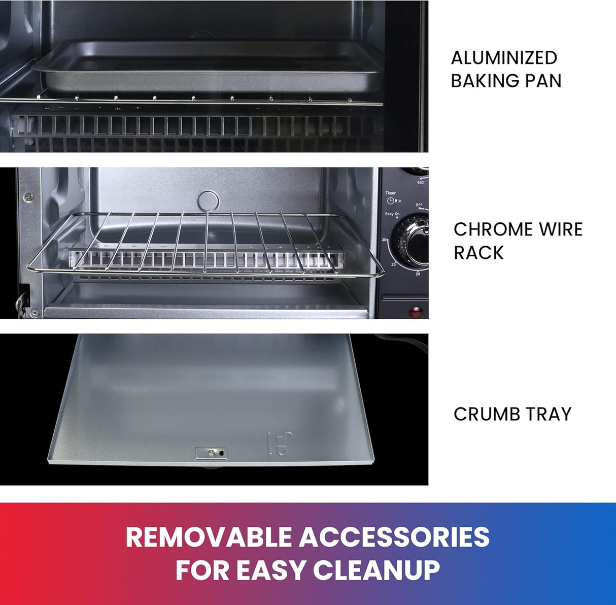 Horno tostador de convección de 4 rebanadas Total Chef