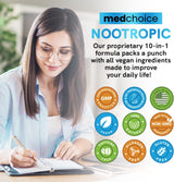 Suplementos cerebrales nootrópicos 10 en 1 de memoria