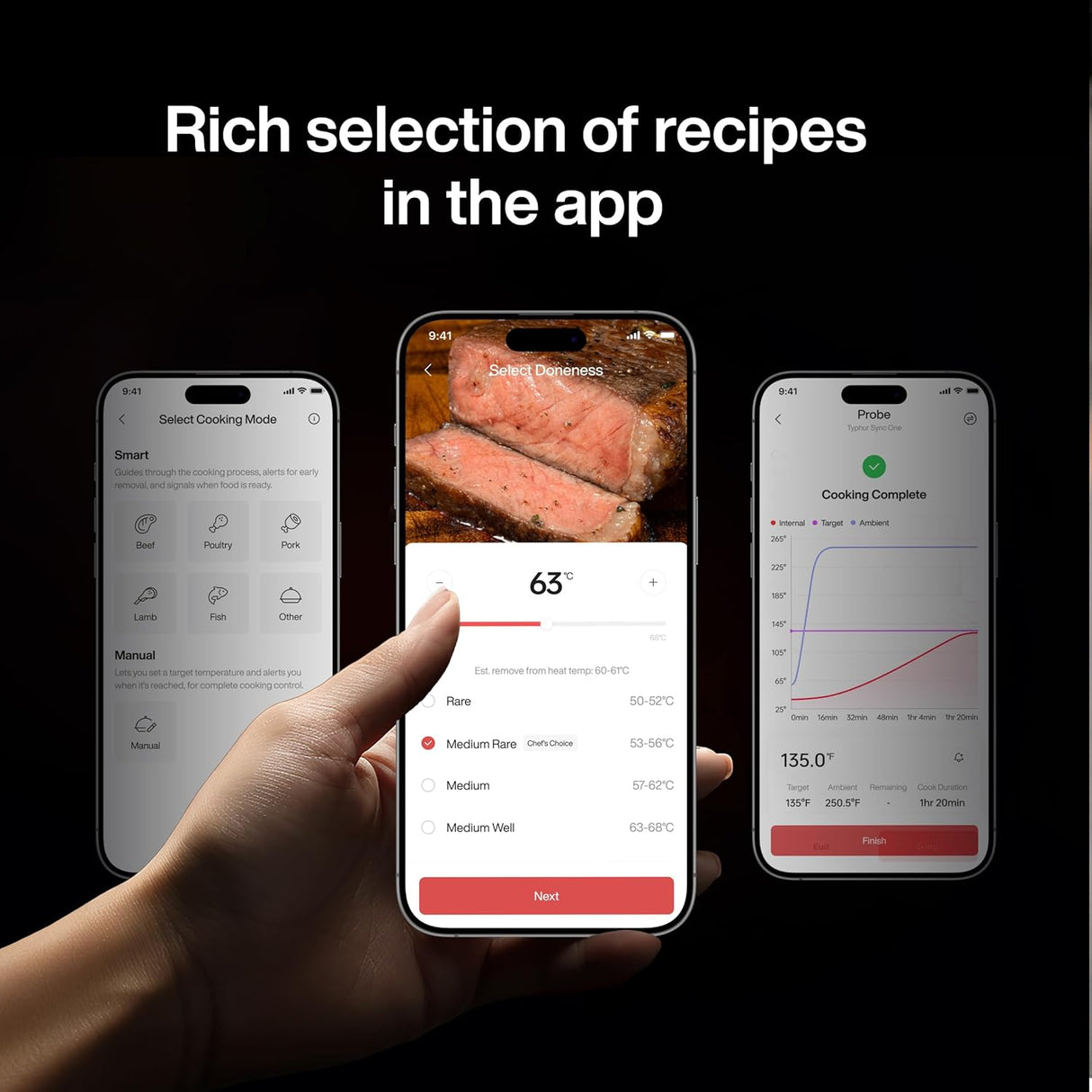 Termómetro de carne Sync One, 6 sensores, Bluetooth y WiFi