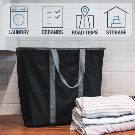 Cesta de lavandería plegable CleverMade, 64L, 2PK, marco robusto