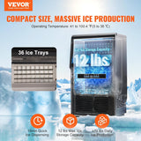 Máquina de Hielo, 70 lbs/24H, 36 Cubos en 12-15 Minutos