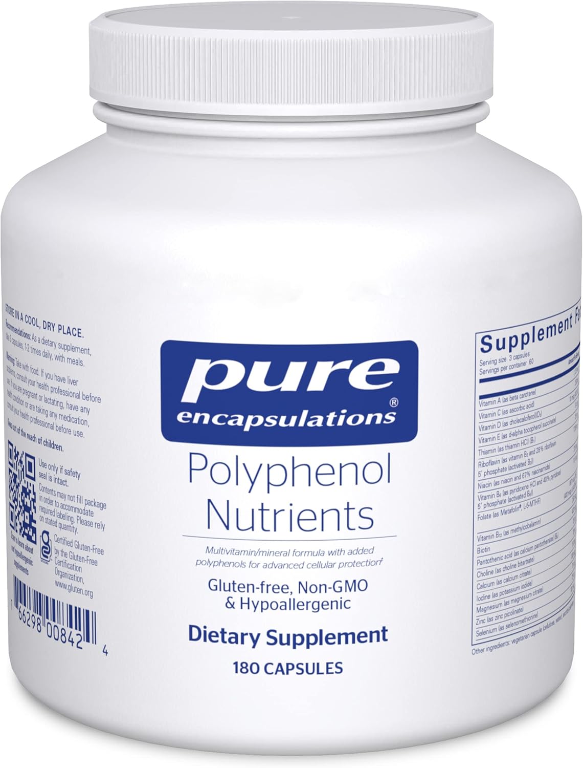 Nutrientes Polifenólicos Pure Encapsulations | Multivitamínico 180 Cápsulas