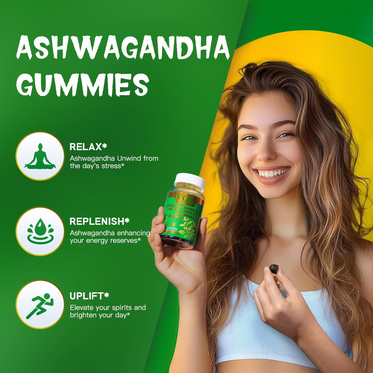 Gomitas Ashwagandha 10 en 1 para Estrés e Inmunidad - 60u