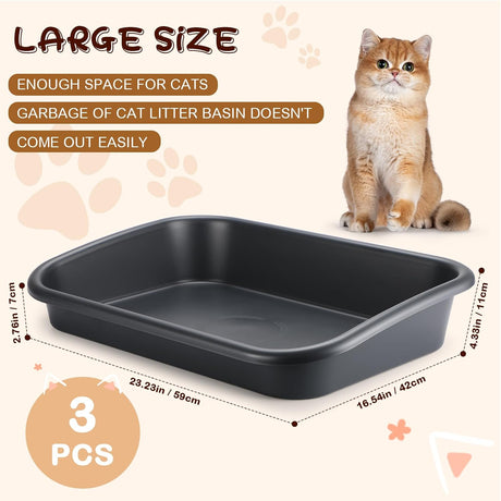 3 cajas de arena para gatos mayores de entrada baja Uiifan