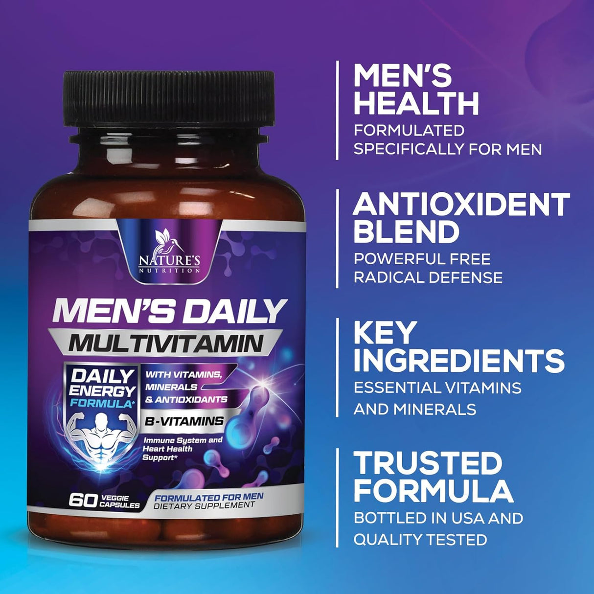 Multivitamínico Premium para Hombres - 60 Cápsulas Naturales